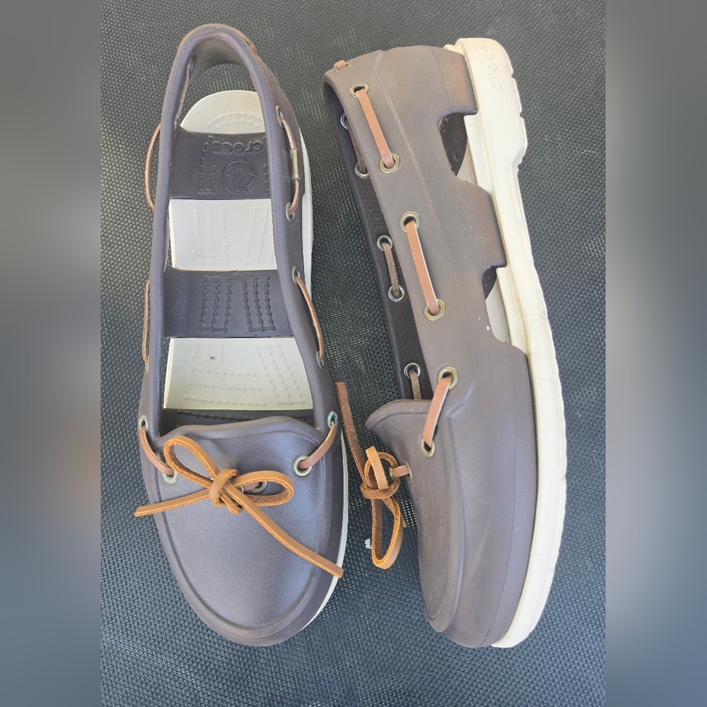 CROCS Brown and Tan Sandals
